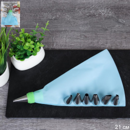 Шприц кондитерский мешок +  7 насадок 21см, основание 1,8см 541-340/724340