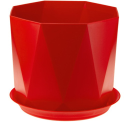 Кашпо пластиковое Призма с поддоном 4,7л d-22см h-18,5см красный Idea М3139