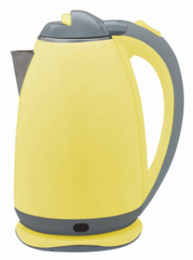 Чайник электрический 1,8л 1800Вт, нержавеющая сталь, пластик, диск, желтый с серым Maxtronic MAX-313A
