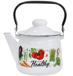 Чайник эмалированный 1,5л с подвижной металл. ручкой с декором Магн Veggies Эмаль Магнитогорск 01-2708/4