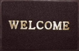 Коврик придверный резиновый пористый Лапша 40х 60см Welcome, коричневый ComeForte