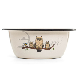 Миска эмалированная 0,8л с декором Совы Эстет ЭТ-72725