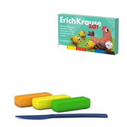 Пластилин  6 цветов 120г ErichKrause Baby, восковой, со стеком 61323