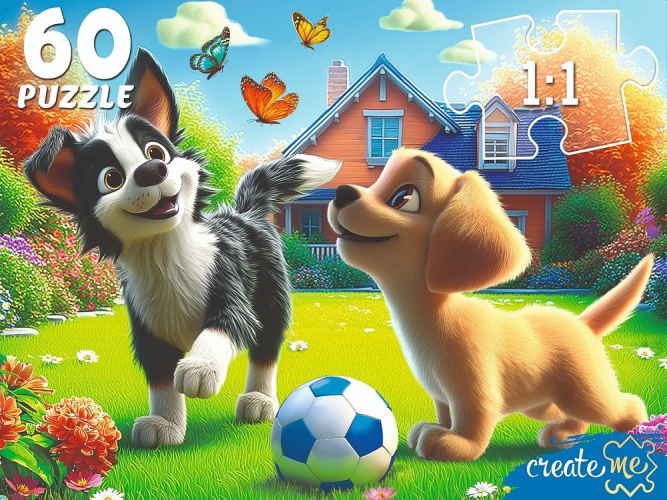 Пазлы   60 элементов Милые собачки ПУ60-3186