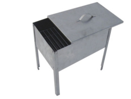 Мангал-коптильня разборный из огнеупорной стали + 6 шампуров 37см, 40х24х40см, в коробке Домашний Сундук ДС-174