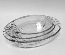 Набор блюд стеклянных 3шт. овальные 1,5л, 2л, 2,5л, с ручками, в п/у Noritazeh 692101W