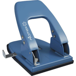 Дырокол  25 листов Attomex, металлический, с линейкой, синий, в картон. коробке 4020311