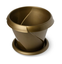 Кашпо пластиковое Флориана с поддоном 1,4л d-17см h-13см золотой Martika С385/ЗОЛ