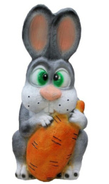 Фигурка садовая из полистоуна Зая с морковкой 15х13х29см ТулаСад