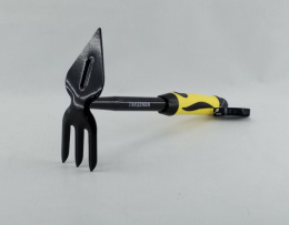 Мотыжка комбинированная 3 зуба + лепесток обрезиненная ручка, Гардения Инструм-Агро 013106