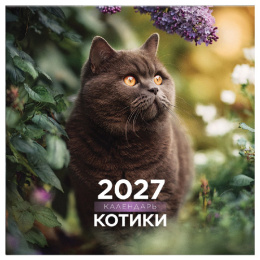 Календарь на скрепке 29х29 2027 год BG Котики 391063