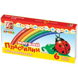 Пластилин  6 цветов Луч Кроха мягкий 12С 863-08
