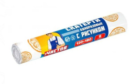 Скатерть полиэтиленовая прямоугольная в рулоне 5шт. 120х180см с рисунком Тов.Чистов 89147