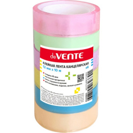 Скотч 12мм х 10м декоративный пастель ассорти, полипропиленовая основа, Devente 4162801
