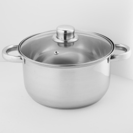 Кастрюля из нержавеющей стали  3,5л 200мм стеклянная крышка, Classic Webber BE-157/2