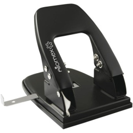 Дырокол  25 листов Attomex, металлический, с линейкой, черный, в картон. коробке 4020312