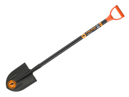 Лопата штыковая металлическая 21х28х120см, 1,6мм, остроконечная, с ребрами жесткости, деревянный черенок, V-ручка Finland 1464-ч