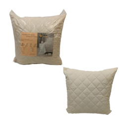 Подушка 70х70см Овечья шерсть (чехол п/э 70, стеганый, кант) в пакете ДомВелл 