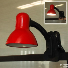 Лампа настольная ученическая на прищепке 40Вт, цоколь - Е27, красный 108BXIAO-4/730864