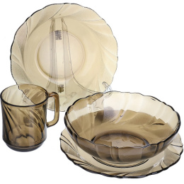 Набор столовый стеклянный Alta Marea 19 предметов дымка Ca del Vetro 62204