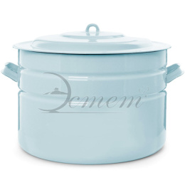 Бак эмалированный 40л с металл. крышкой без декора, голубой Эстет ЭТ-711072