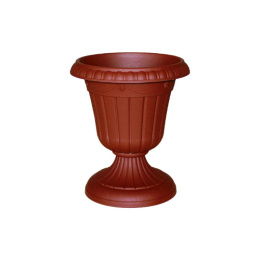 Вазон для цветов пластиковый Валенсия на высокой ножке 5,5л коричневый Ар-Пласт 07063