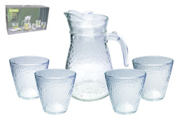 Набор стеклянный  5 предметов (кувшин + 4 стакана), в п/у 113485