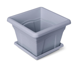 Горшок для цветов пластиковый Квадро с поддоном 12,2л 32х32х23,4см серый Martika С165СЕР