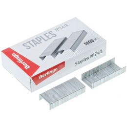 Скобы для степлера №24 24/6 Berlingo 1000шт. оцинкованные SH510