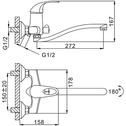 Смеситель для ванны Frap H03 F2203 Frap 42836