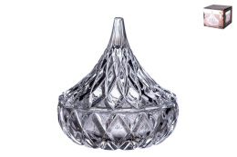 Ваза стеклянная с крышкой 125мм h-110мм, в п/у Коралл 8570