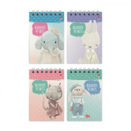 Блокнот А7  40 листов Kids 4 вида, гребень 3-40-734