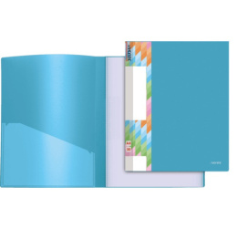 Папка с  10 файлами Devente Juicy А4 450мкм, непрозрачная ярко-голубая, с карманом 3100903