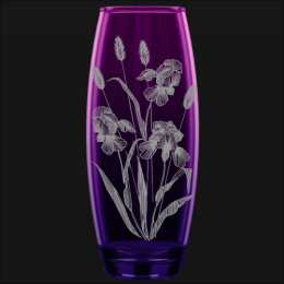 Ваза для цветов стеклянная бочонок h-26см Flora Ирисы, в п/у Декостек 966-Н7Г