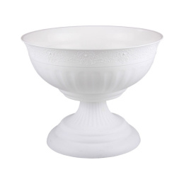 Вазон для цветов пластиковый Венеция на ножке 17л d-44,5см h-34,5см белый Альтернатива М3128