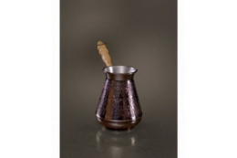 Турка медная 0,50л деревянная ручка Виноград GB-005