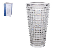 Ваза для цветов стеклянная конус h-27,5см d-14см, в п/у Коралл 9283