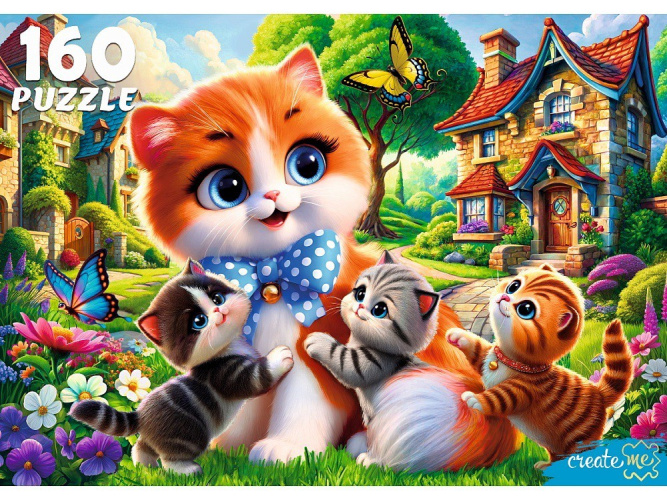 Пазлы  160 элементов Пушистая семья Ф160-6642