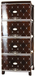 Комод четырехсекционный пластиковый Элегант 38х45х95см шоколадный Ар-Пласт 17025