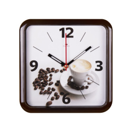 Часы настенные квадратные 22 х 22см Кофе, темно-коричневый Рубин 2223-108
