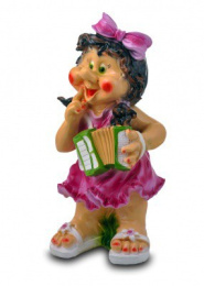 Фигурка садовая гипсовая Девочка с аккордеоном 31х59см ГусьДекорЛюкс 7С06