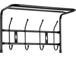 Вешалка настенная металлическая с полкой 4 крючка 40,5х26,5х24,5см, медный антик Nika ВП4М/А