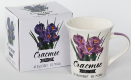 Кружка фарфоровая 310мл Крокусы, 2 дизайна в ассортименте, в п/у Olaff 135-08043