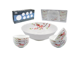 Набор салатников стеклокерамических  7шт. (1шт.-200мм/1020мл, 6шт.-110мм/250мл) Сакура, в п/у Lavenir 7PCS A9-61122