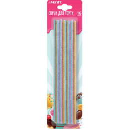 Свеча для торта набор 16шт. с блестками deVente 9060001