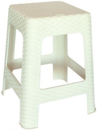 Табурет пластиковый высокий 45см Плетенка слоновая кость Ар-Пласт 14005