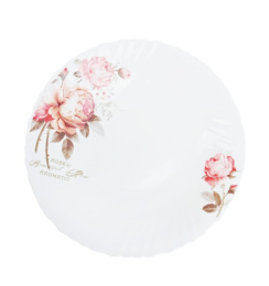 Тарелка стеклокерамическая мелкая 215мм Розочка Фокус 6916н-твч8,5