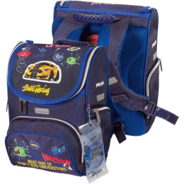 Ранец ортопедический Devente Mini Street Racing школьный жесткий, 1 отделение 7030106