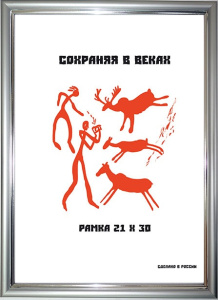 Фоторамка 21х30см пластиковая, серебро матовое 591