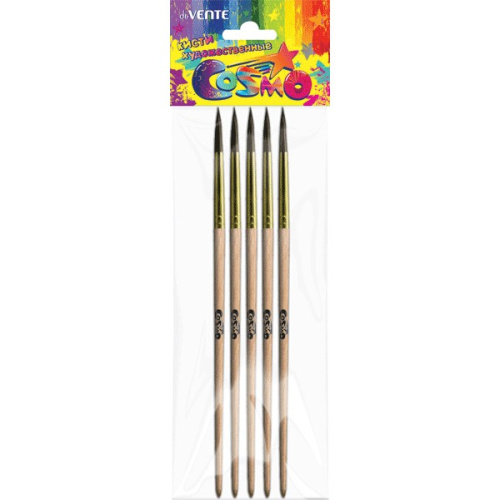 Кисть № 7 белка круглая живописная, деревянная ручка, Devente Cosmo 8073343